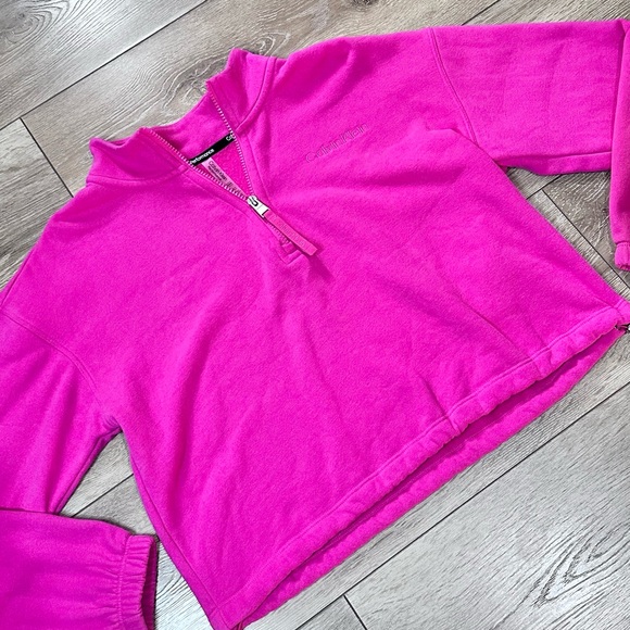 Calvin Klein Performance Hot Pink Cropped 1/4 Zip - Picture 4 of 14
